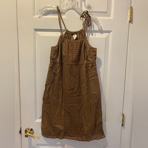 J. Crew Dress Womens Small Brown Eyelet Sleeveless Dress